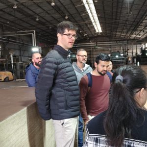 International customers check melamine faced plywood samples